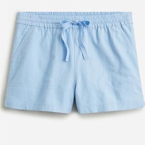 J. Crew Seaside Linen Blend Pull On Shorts in light blue